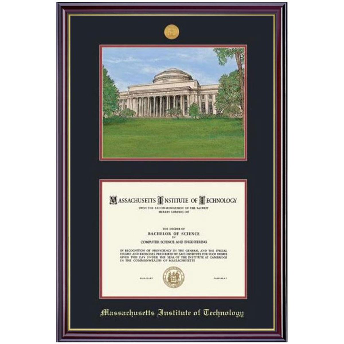 MIT Medallion Diploma and Lithograph Frame MIT The Coop